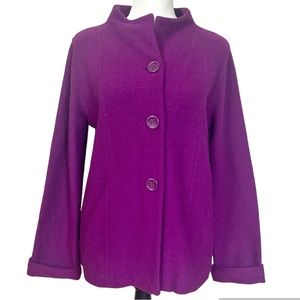 Hannah purple wool sweater cardigan jacket